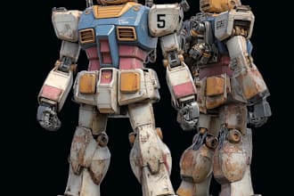 create futuristic sci fi robot character art