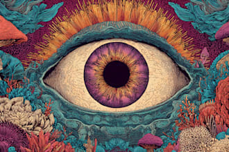 draw trippy psychedelic lowbrow design