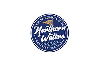 design a fun modern vacation logo for northern waters