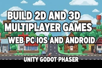 build 2d online multiplayer game, web game development for pc ios and android