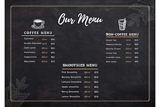 design a professional restaurant menu
