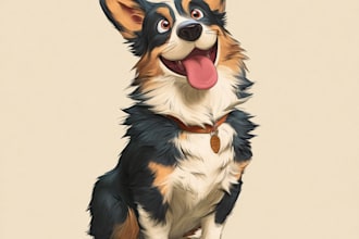 create realistic cartoon pet portraits