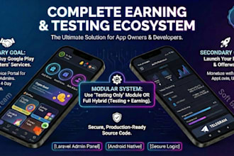 make a google play 20 tester reward app with earning offerwall and website