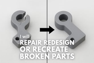 fix, or recreate broken 3d parts for printing or manufacturing