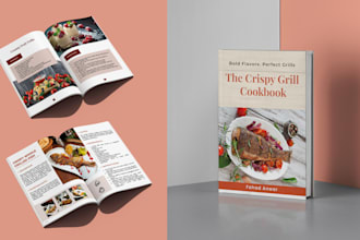 do cookbook or recipe book design, kindle ebook formatting with 1 free layout