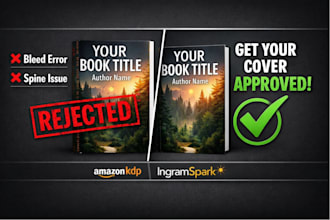 fix, resize, and format your rejected book cover for KDP and ingramspark