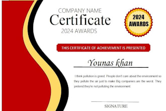 design professional achievement and award certificates