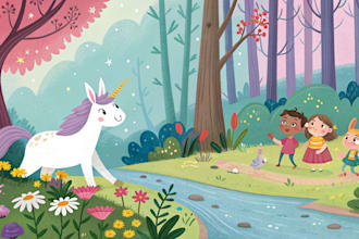 draw a children story book illustration, picture book