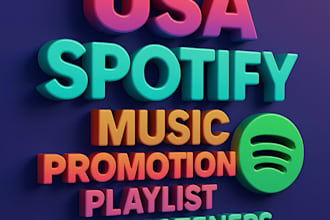 usa organic spotify promotion, playlist marketing, songs to 90k monthly listener
