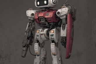 create stunning sci fi robot character art and concept
