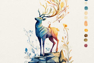 illustrate anything in watercolor style