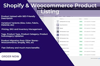 upload and optimize products on shopify or wordpress stores