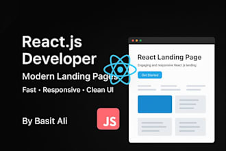 build a modern responsive react js website or landing page