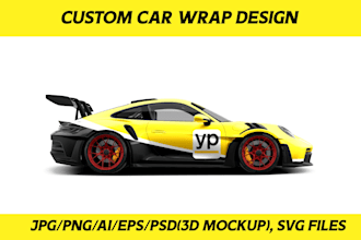 design custom car wrap, sports car, itasha car, livery car, race car wrap design