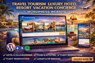 build travel tourism luxury hotel resort vacation concierge wordpress website