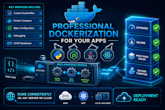 dockerize your python, nodejs, java, or react application professionally