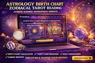 build astrology birth chart zodical tarot reading hybid karmic wordpress website