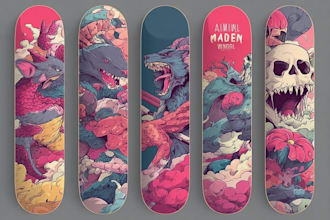 design cool illustration and unique skateboard graphic