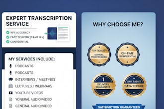 provide high quality audio and video transcription in 24 hours