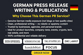 write and publish german press release on top premium news sites