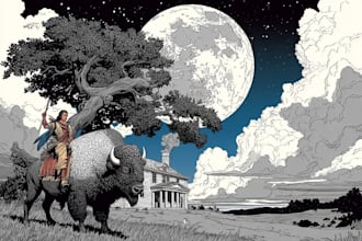 create vintage line art or engraving art illustration