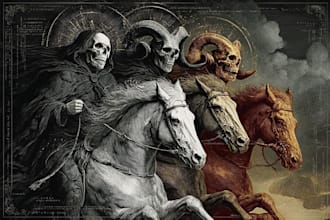 make detailed dark art vintage with engraving style