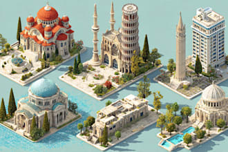 make unique isometric illustration