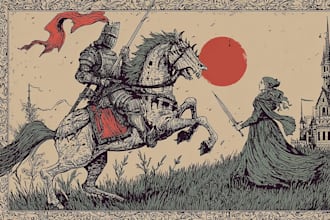make a medieval woodcut style illustration