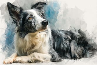 draw a realistic pet portrait illustration