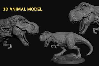 create realistic animal 3d model 3d dog animal character 3d bjd model 3d print