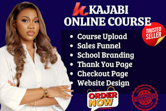design kajabi online course, kajabi sales page, kajabi funnel and kajabi website