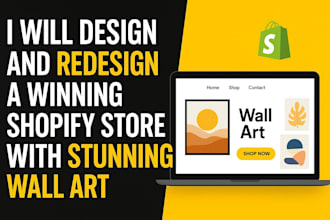 design fit shopify store for wall art car auto parts clothing wall art store