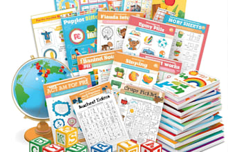 design activity books and work sheets for kids