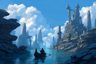 do fantasy background and landscape