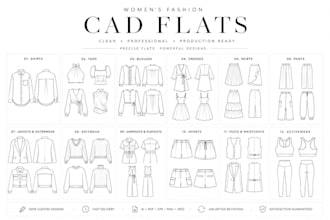 create professional flat sketches for clothing design