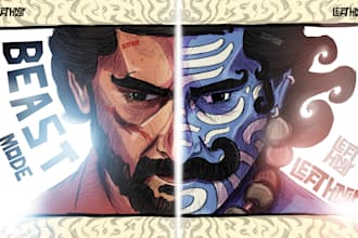create custom indian style digital illustrations for posters