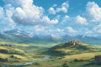 draw a environments, landscapes, board game, concept art