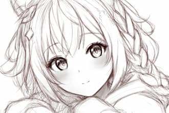 draw anime sketch of your vtuber, oc, or fanart