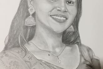 create realistic  charcoal and graphite portraits