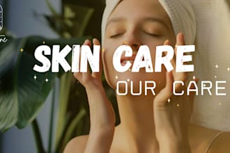 design attractive skin care youtube thumbnails