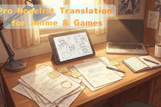 creative translate your story into native anime style japanese