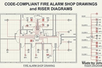 do code compliant fire alarm shop drawings and riser diagrams
