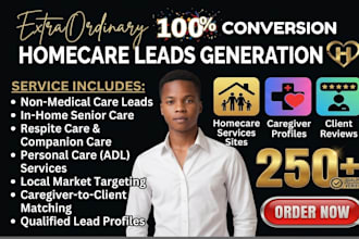 provide targeted b2b lead generation for home care, nemt agencies fitness leads