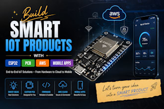 build smart iot products with esp32, pcb, AWS and mobile apps