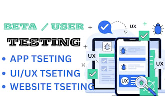 beta test manual test for shopify store or website, QA app testing and feedback