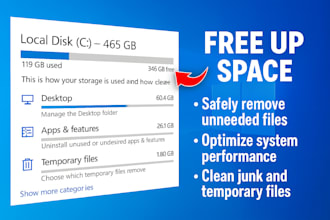 free up disk space and clean up your windows PC