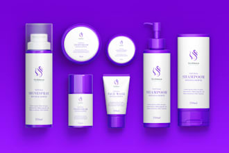 design cosmetic and skincare label, packaging and boxes