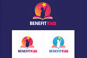 design premium kids, learning tree, playground, preschool and education logo