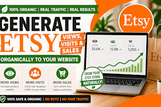 generate etsy views, visits, and sales organically to your website