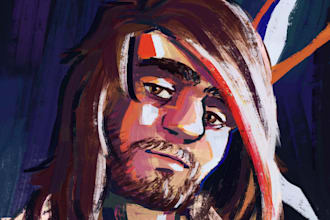 do digital portraits in a similar style to disco elysium